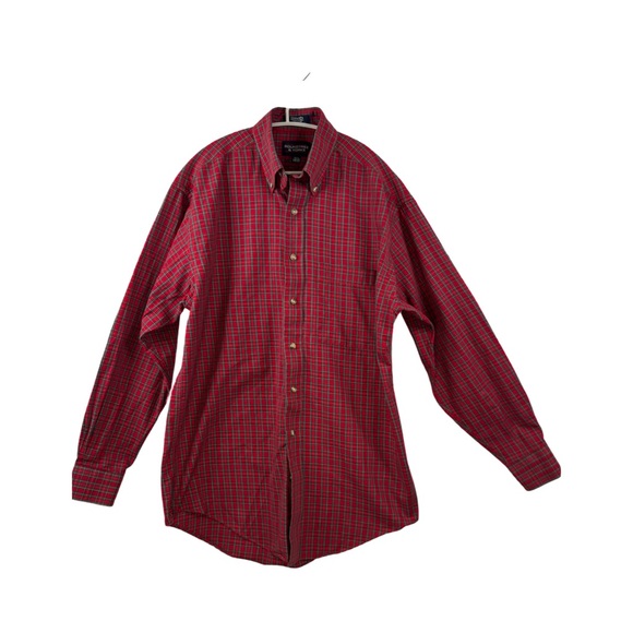 Roundtree & Yorke Other - Men’s Long Sleeve Button Down Shirt  Size 15.5  34/35 Red Green Small Plaid